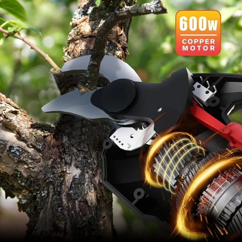 20V Tree Pruner, Battery Powered Cordless, Use length Reach To 12-ft, 1.2 Inch Cutting Diameter(Battery and Charger Included)