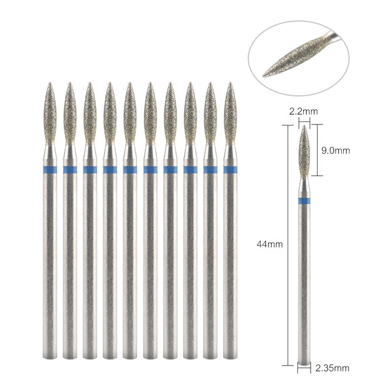 10Pcs Diamond Milling Cutter For Manicure Electric Nail Drill Bits Accessory Pedicure Machine Nail File Gel Remover Tool
