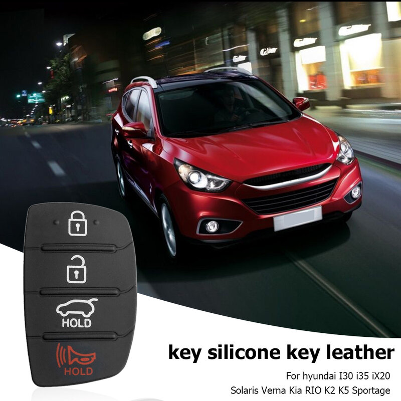 4 Knop Flip Opvouwbare Afstandsbediening Auto Sleutel Case Siliconen Pad Vervanging Voor Kia Zwart