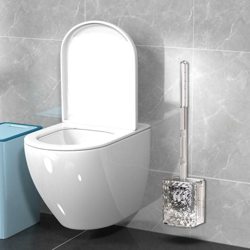 Scopino per wc con supporto per wc a parete con manico lungo accessori per la casa decorazione per il bagno Design del foro di drenaggio