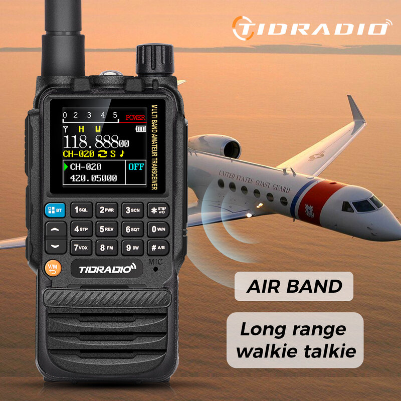 TIDRADIO-walkie-talkies de largo alcance H3, programación inalámbrica, banda de aire, modo de remolque de mano, copia de Radio frecuencia, estación de juego inalámbrica