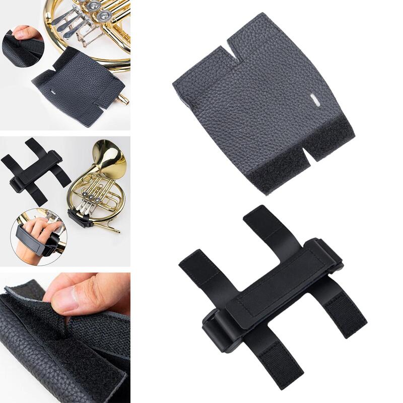 French Horn Hand Guard Resistant Brass Instrument Accessory Adjustable Non Slip PU Leather for Stage Practice Exercise