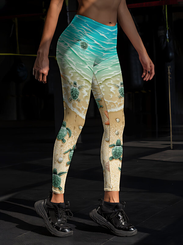 MSIEESO-mallas con estampado 3D de tortuga, pantalones de Yoga para interiores y exteriores, ropa deportiva para correr