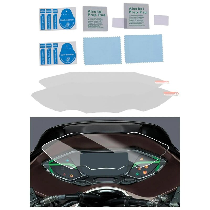 Motocicleta Dashboard Screen Protection Film, proteção solar, substituição Fit