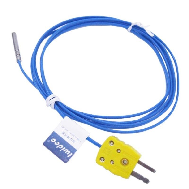 Sondas de sensor tipo K impermeáveis, Metal HeadProbe para sonda tipo K Sensor e medidor de termopar Controlador de temperatura com plugue