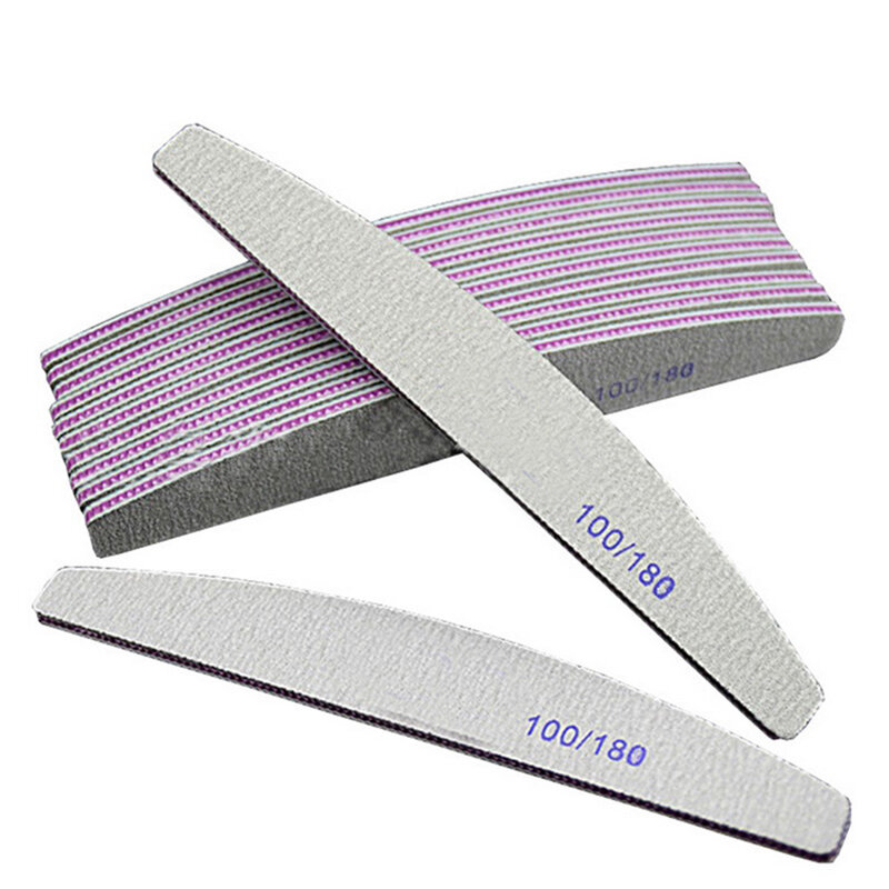 Детская профессиональная пилка для ногтей 100/180 полулунная наждачная бумага для ногтей шлифовальные блоки инструменты для шлифовки