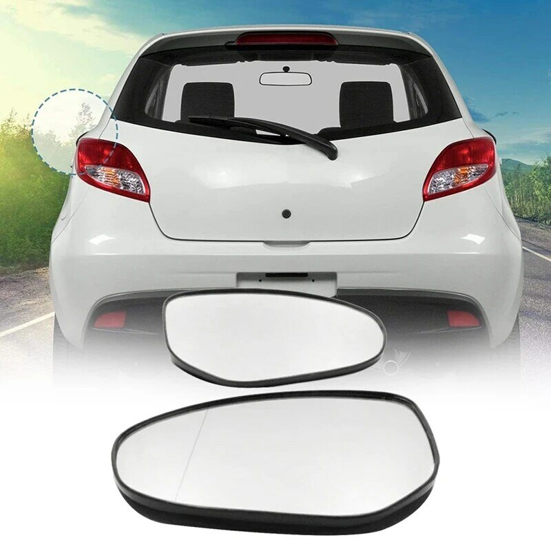 Lente de Cristal para espejo retrovisor lateral de coche, accesorios para Mazda 3 2008-2013 Mazda 2 2007-2014