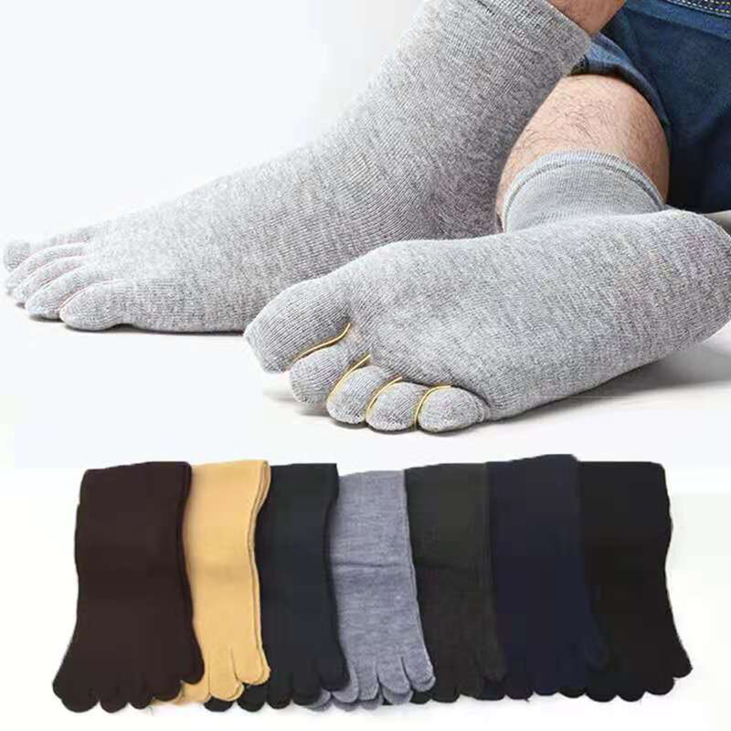 Fünf-Finger-Socken aus reiner Baumwolle für atmungsaktive Schweiß-Deodorant-Sports ocken für Männer Hochwertige anti bakterielle Split-Toe-Socken