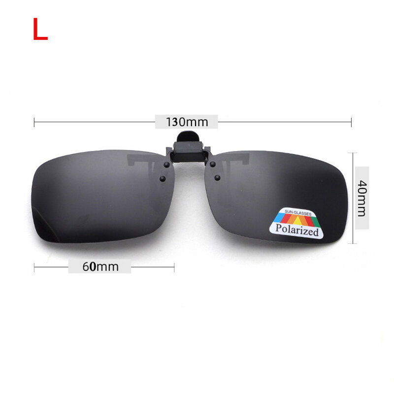 4 Warna Lensa Abu-abu Terpolarisasi Kacamata Clip On Flip Up UV 380 Mengemudi Memancing Malam Visi Kacamata Klip