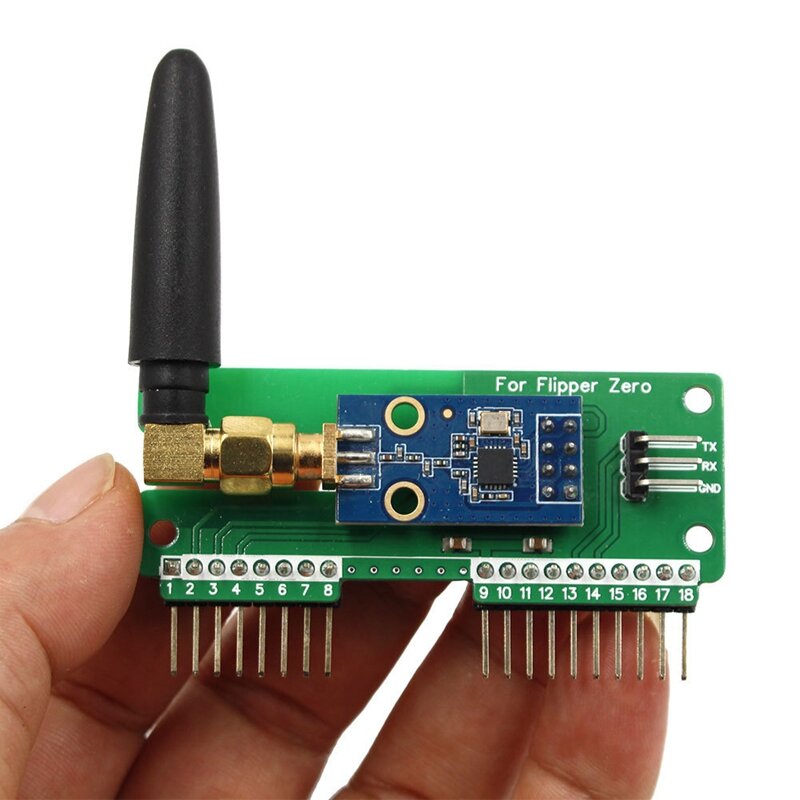 Untuk Flipper Zero CC1101 modul Subghz dengan antena 433Mhz cakupan lebih luas mudah dipasang