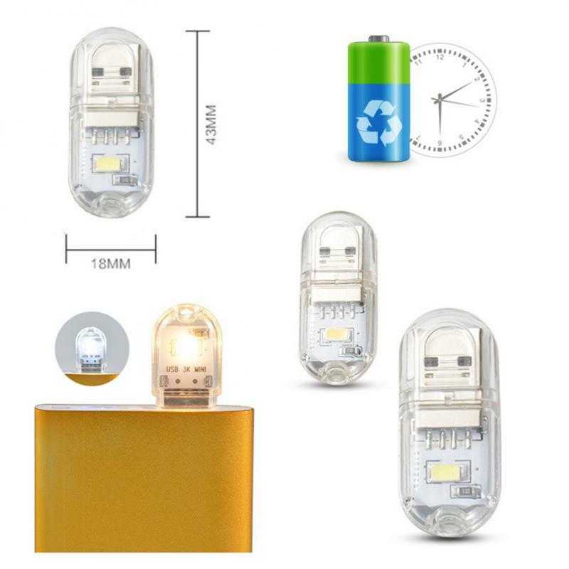 Lampu buku USB Mini portabel, lampu LED USB DC 5V Ultra terang untuk Power Bank kamping PC laptop USB lampu malam