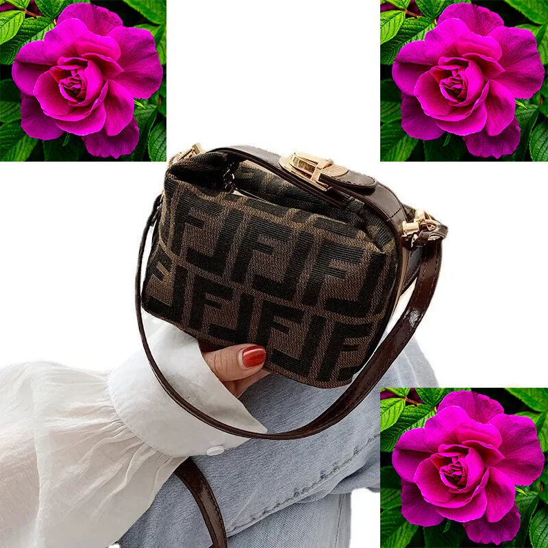 Bolsa tiracolo de mão de um ombro para mulheres, família F, mini bolsa menina, moda coreana, estampada, primavera, verão, nova