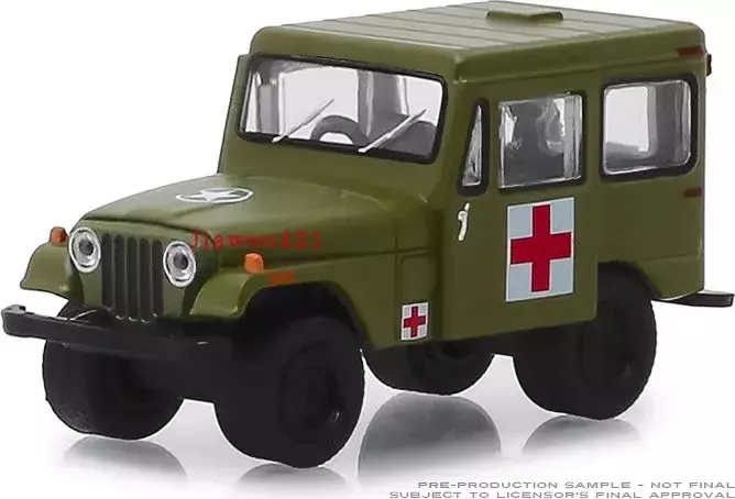 Modelo médico fundido do veículo da liga do metal, jipe DJ-5, brinquedos do carro, coleção do presente, 1:64, W1306