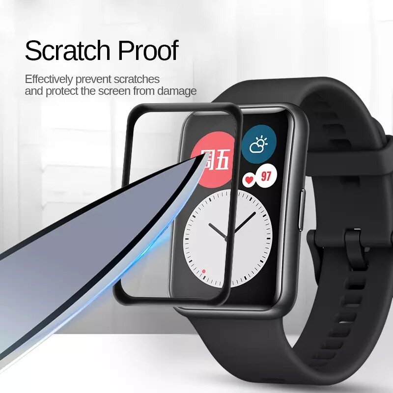 Película protetora de vidro macio para o relógio Huawei, Smartwatch Cover Strap, protetores de tela cheia, Fit 2, Bnad 6, 7, Honor Band 6