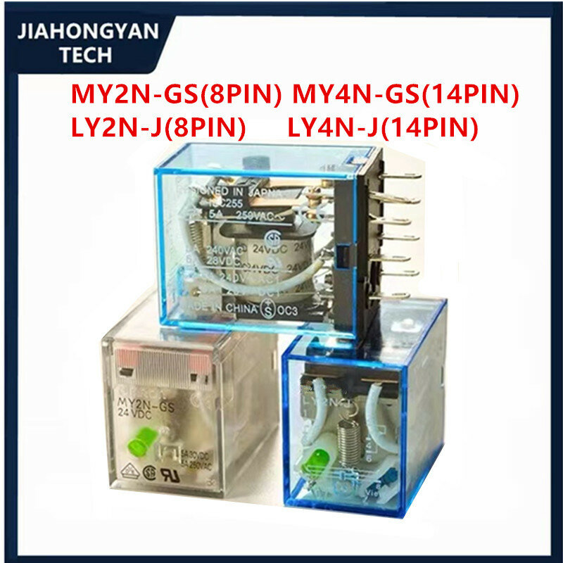 MY2N-GS oryginalny przekaźnik MY4N-GS LY2N-J LY4N-J AC/DC12V 24V 48V 110V 220V
