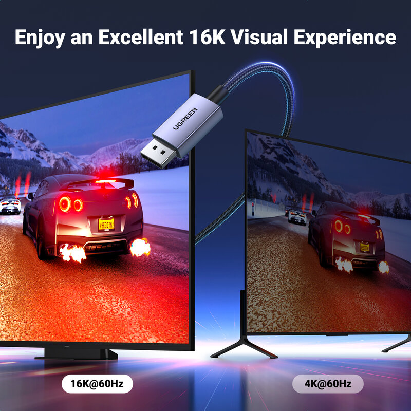 UGREEN 8K Displayport 케이블 DP1.4 4K144Hz 비디오 오디오 케이블 샤오미 TV 상자 PC 노트북 모니터 비디오 게임 DP 케이블 디스플레이 포트