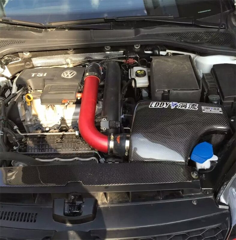 EDDYSTAR ชุดกรองอากาศระบบเหนี่ยวนำคาร์บอนไฟเบอร์สำหรับ Volkswagen Golf 6 7 8