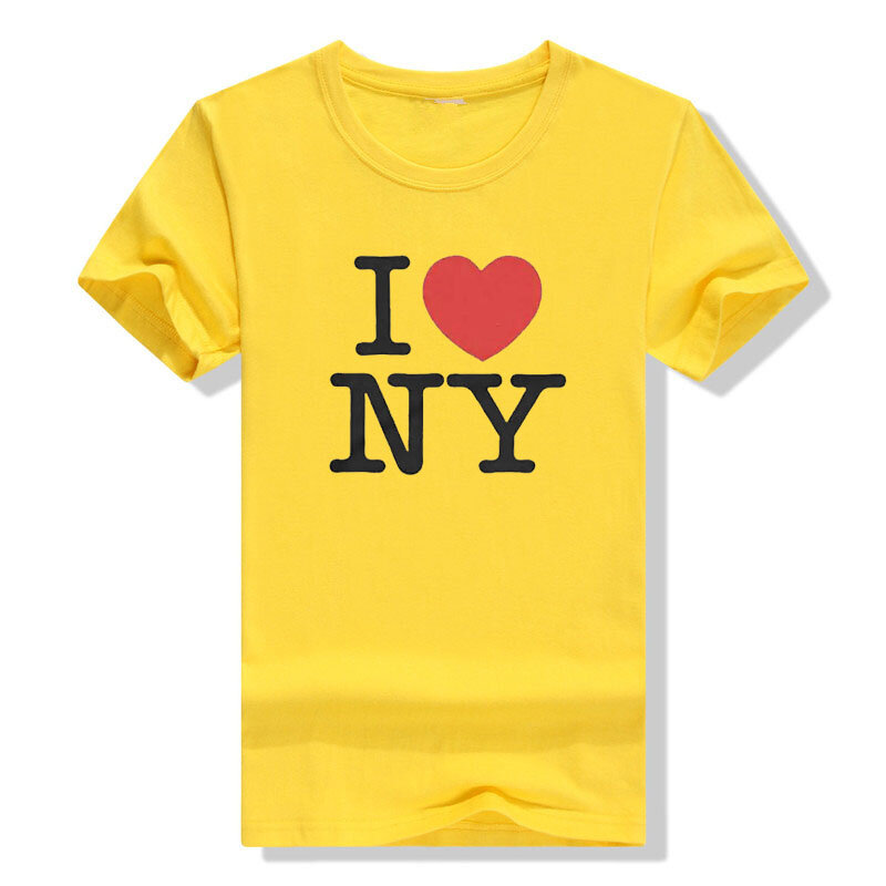 Unisex eu amo NY Tee Tops, New York T-shirt, provérbios citação letras impressas roupas, estilo streetwear, homens e mulheres