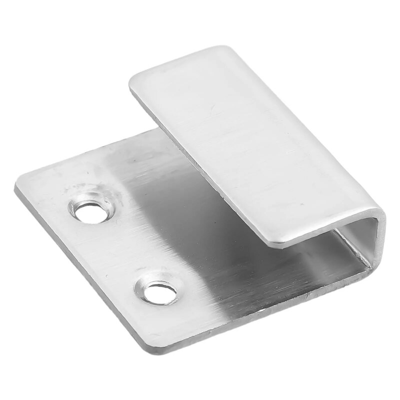 Corner Brackets With Unique U Shape Design Beautiful Silver Stainless Steel Hanging Hook Useful For Tiles Or Mirrors Support