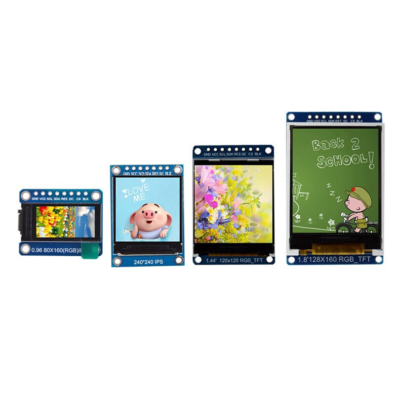 Módulo LCD a cores, Display TFT, 0,96, 1,3, 1,44, 1.8 Polegada, IPS, 7P, SPI, HD, 65K, ST7735, ST7789, movimentação IC, 80x160, 240x240, não OLED