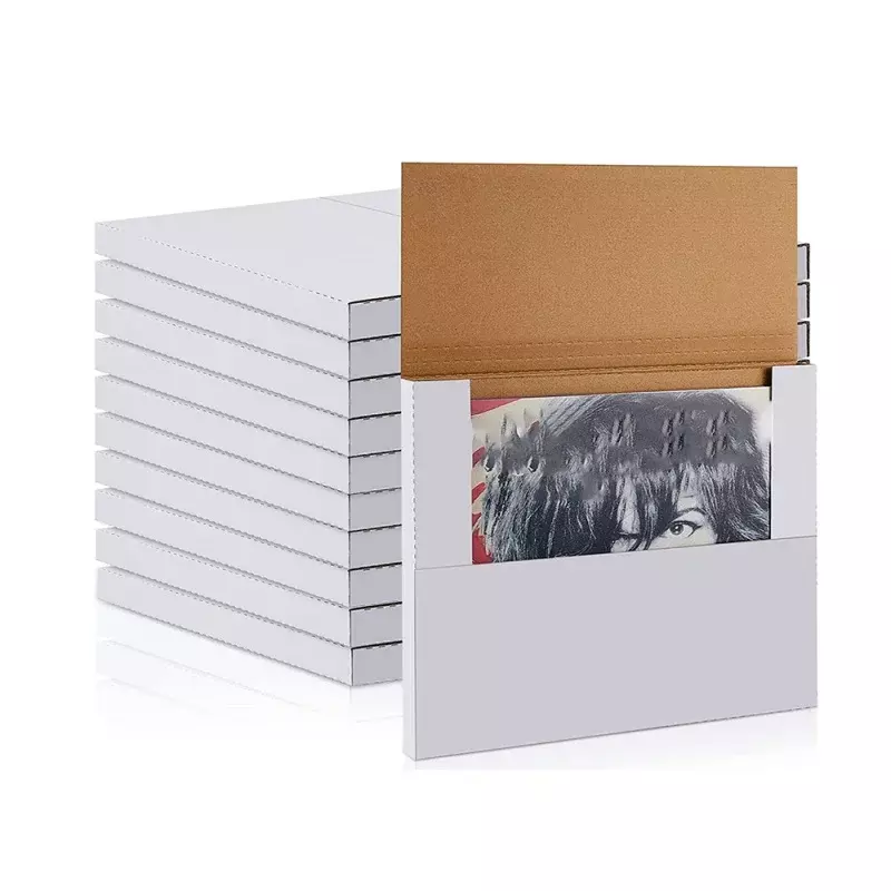 Spersonalizowane produkty niestandardowe Logo płyta winylowa skrzynki pocztowe białe skrzynki pocztowe łatwe do złożenia kartonowe pudełka do wysyłki