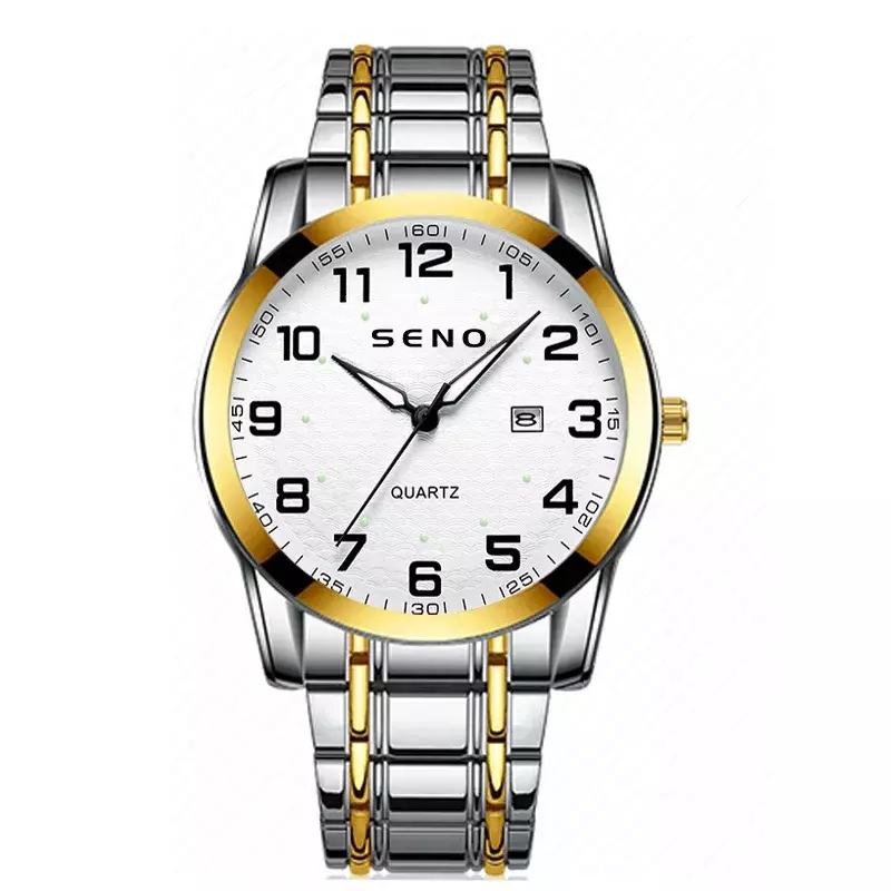 Relógio de quartzo impermeável luminoso masculino, balança digital, negócio, calendário