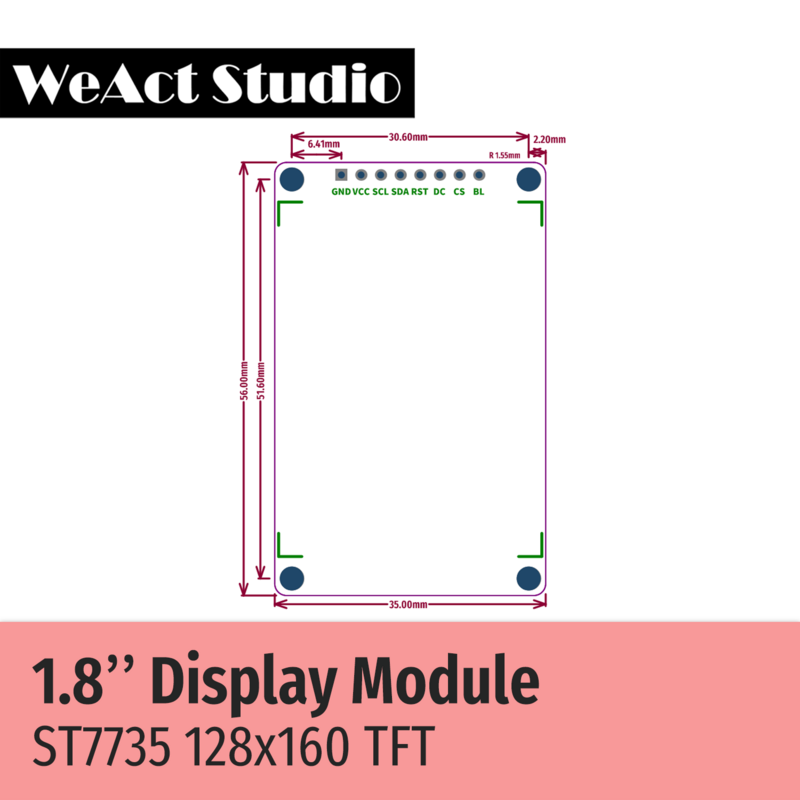 Wact 1.8นิ้วจอแสดงผล TFT โมดูล LCD สีเต็มรูปแบบไดรฟ์ ST7735คุณภาพสูง