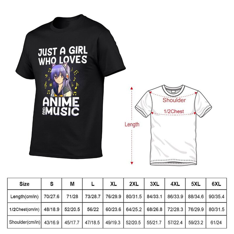 Camiseta vintage masculina de anime e música, apenas uma menina que ama fãs de anime, meninos com estampa animal, roupas fofas, camisetas para homens