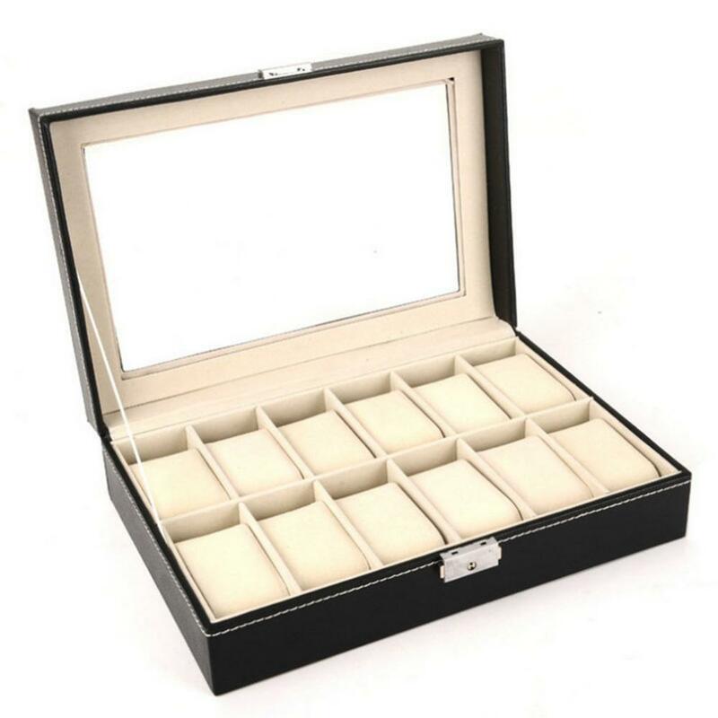 6/10/12/20 slot scatola di immagazzinaggio dell'orologio da polso in ecopelle cassa dell'organizzatore dell'orologio espositore per orologi in pelle portagioie organizzatore di gioielli