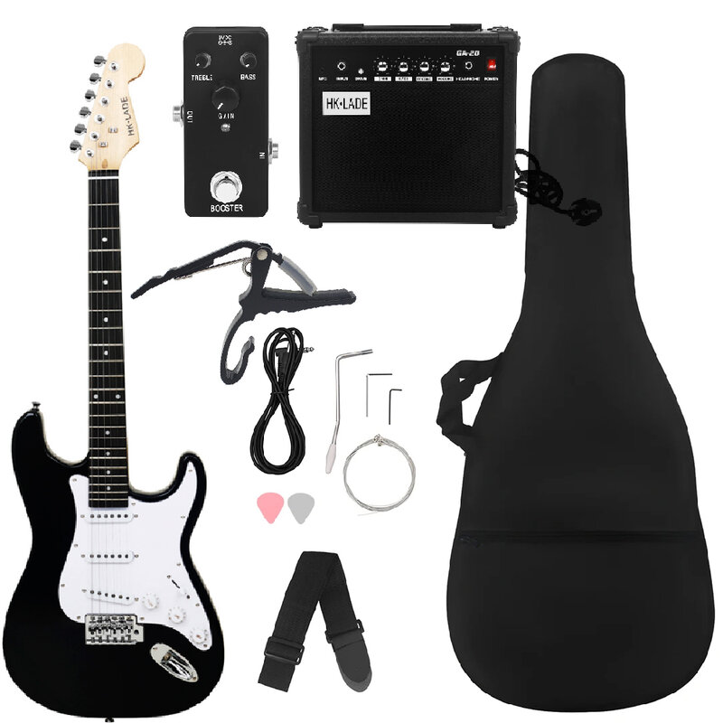 HK-LADE 6 String 39 Inch Electric Guitar 22Frets Campus Student Rock Band Trendy Play Electric Guitar Pairing Beginner Set