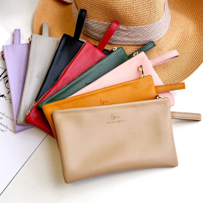 PU Leather Small Bag Women's Cosmetic Bag Large Portable Mobile Phone Case Mini Ladies Sundries Lipstick Coin Purse Storage Bag