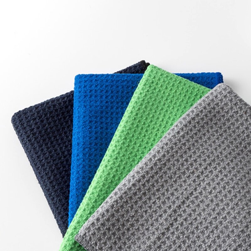 Ręcznik golfowy składany na trzy części, bawełniany wzór waflowy karabińczykiem, ręcznik do czyszczenia Microf