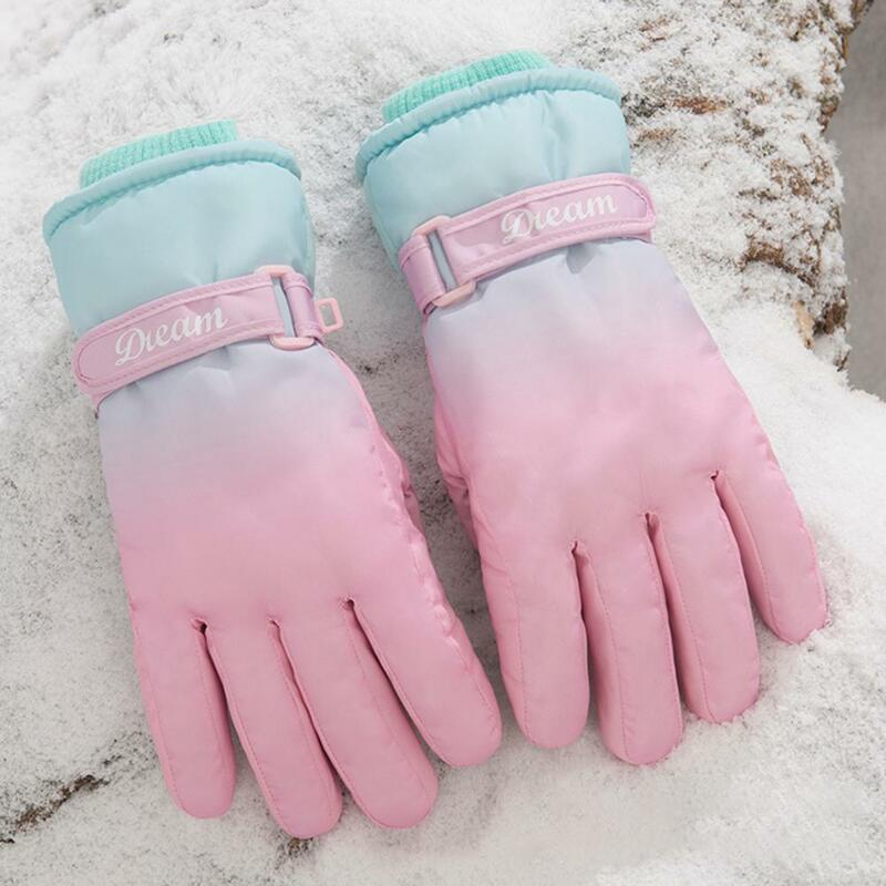 Women Cycling Gloves 1 Pair Trendy Gradient Color Super Soft  Anti Skid Bright Color Gloves for Outdoor