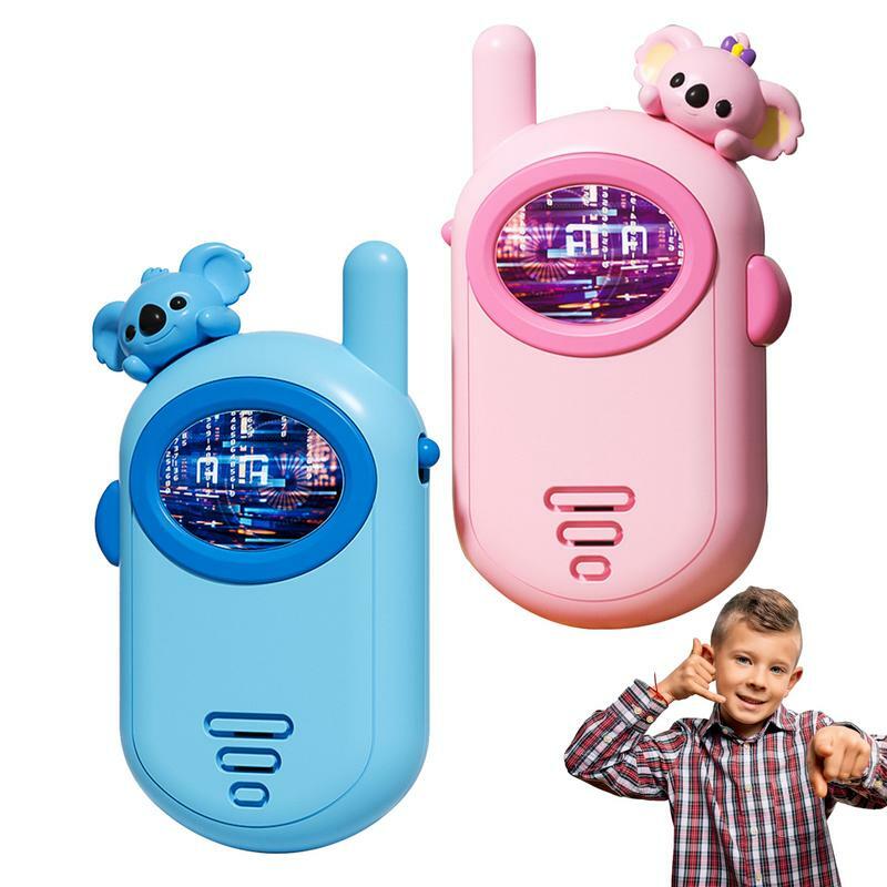 Walkie-talkies con diseño de Koala para niña, Radio de dibujos animados, juguetes de regalo, rango de 3 km, fácil de usar, juguete Adorable, operado por batería portátil duradero