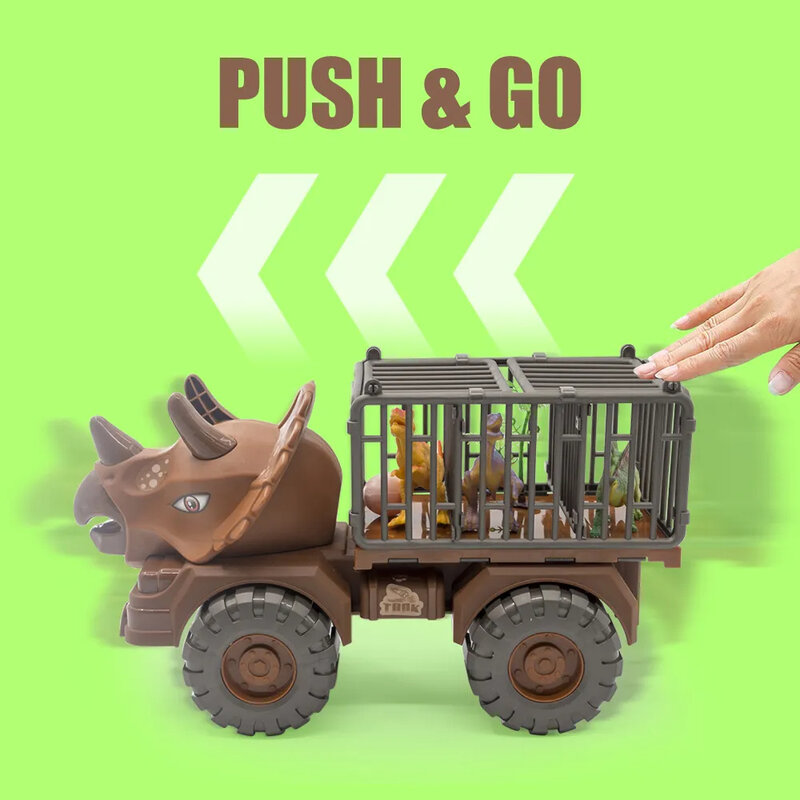 Coche de juguete para niños, camión de transporte, modelo de dinosaurio, Tiranosaurio Rex, juego de camión, regalo de cumpleaños
