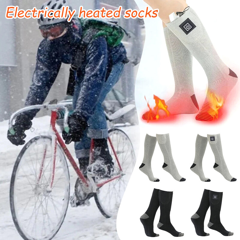 Простые регулируемые хлопковые носки с подогревом, теплые зимние носки с подогревом для активного отдыха