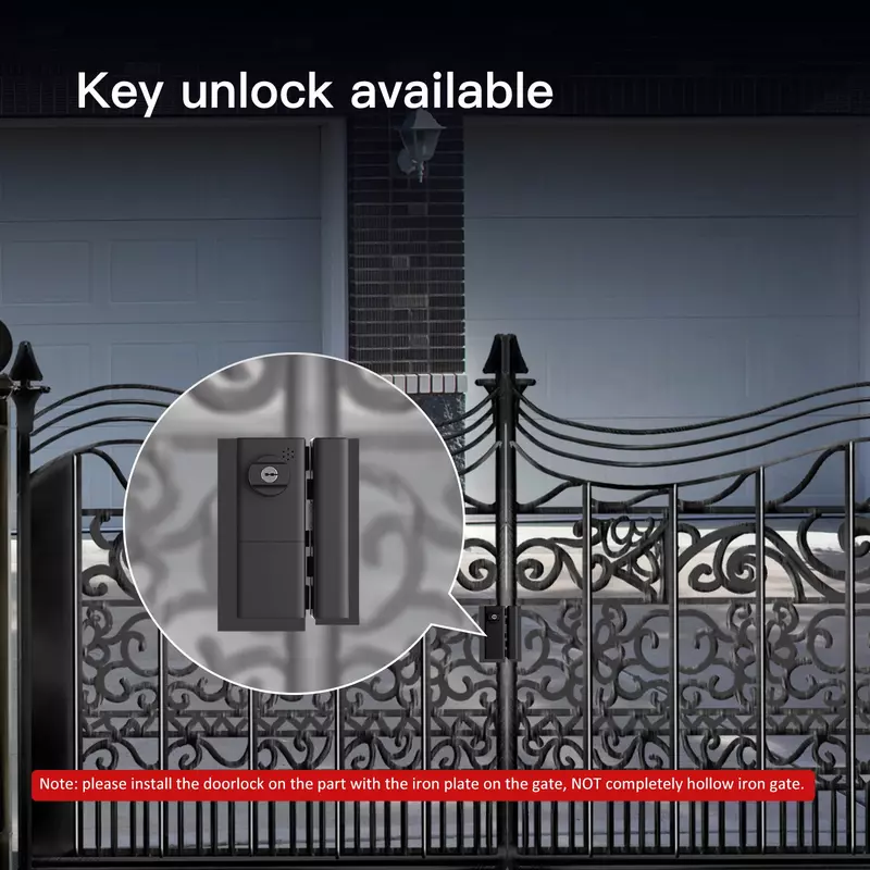 MOES-Controle Remoto Door Lock com Wi-Fi, Smart App, Iron Gate, chave mecânica ao ar livre, senha de impressão digital, desbloqueio eletrônico, USB Charge