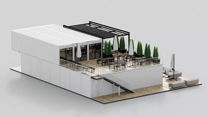 Niestandardowy pojemnik mobilny dom wysokiej klasy kreatywny mobilny zintegrowany dom blok handlowy mobilny kawiarnia