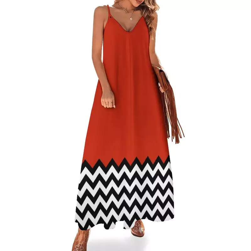 Schwarze Lodge (Twin Peaks) inspiriert Grafik ärmelloses Kleid sinnlich sexy Kleid für Frauen Sommerkleid