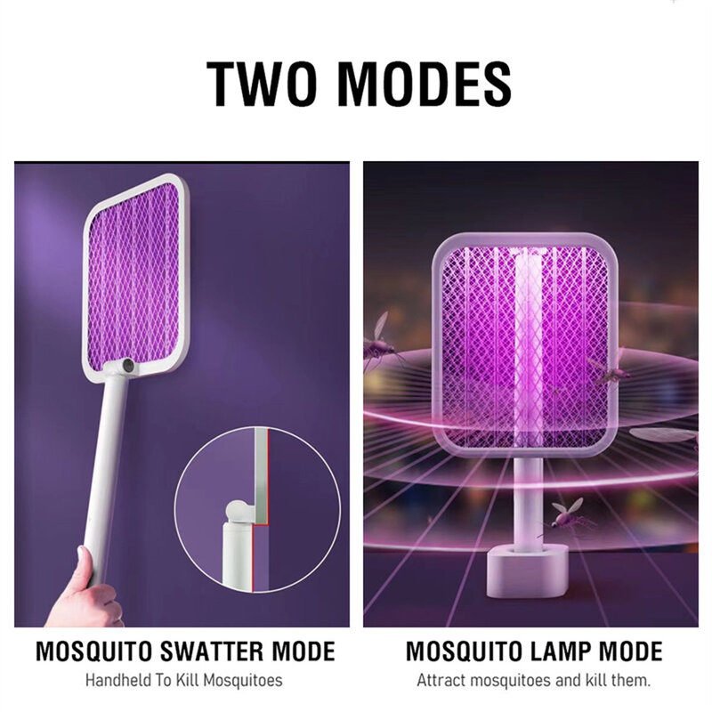 텔레스코픽 확장형 접이식 전기 모기 살충 배터리, USB 충전 모기 살충 램프, 여름 파리 모기 벌레 잡이