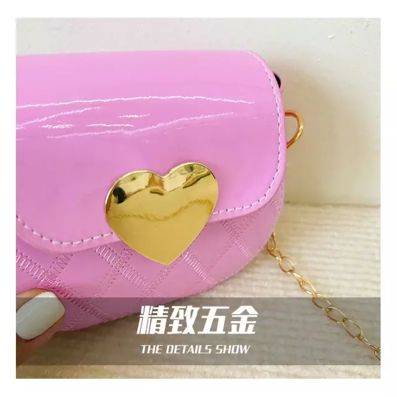 Cute Little Girls Mini Shoulder Bag for Kids Fashion Coin Purse Small Handbags Lovely Patent Leather Children's Messenger Bags