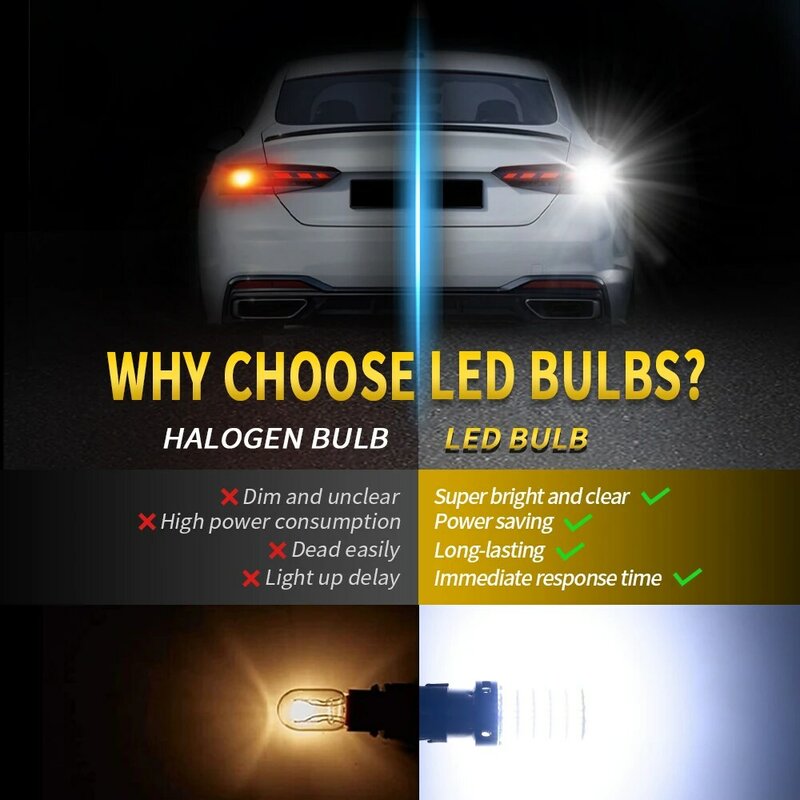ضوء أبيض ليد لإشارة الانعطاف ، أضواء خلفية ، حافلة كان بلا خطأ ، أو BA15S ، أو P21W ، أو BAU15S ، أو 21w ، أو 50 w ، أو 21w ، أو T20 ، أو 12 فولت ، أو 2