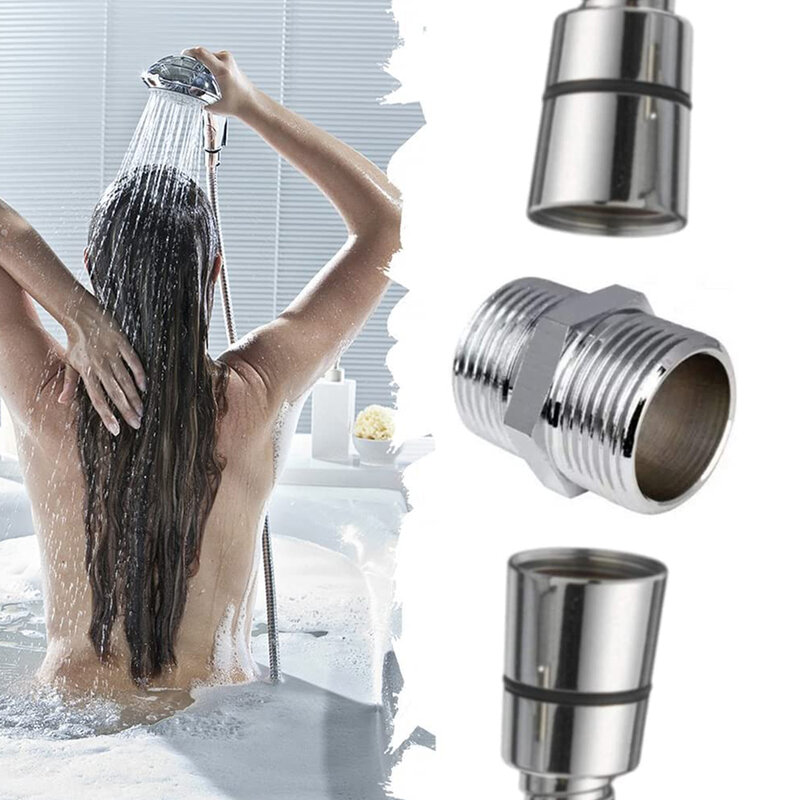 Rallonge de tuyau de douche en acier inoxydable chromé G1/2, adaptateur mâle à mâle BSP pour rallonge de douche extra longue