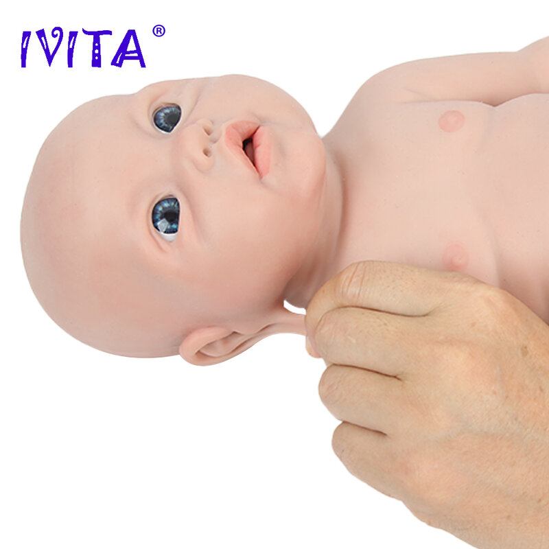 IVITA-Boneca Full Body Silicone Reborn Baby Girl, bonecas realistas, sem pintura, DIY, em branco, brinquedos infantis, 100%, 43cm, 2.69kg, WG1526
