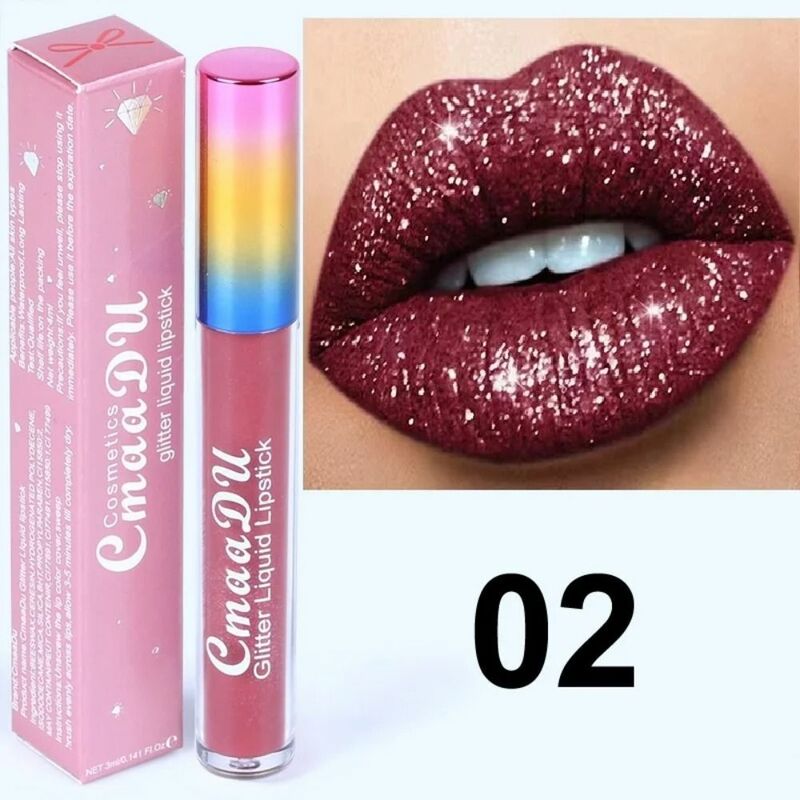 Lip Makeup Glitter Liquid Lipstick Long Lasting Diamond Glitter Pearl Color Metal Matte Sexy Shimmer Shiny Lip Gloss Girl