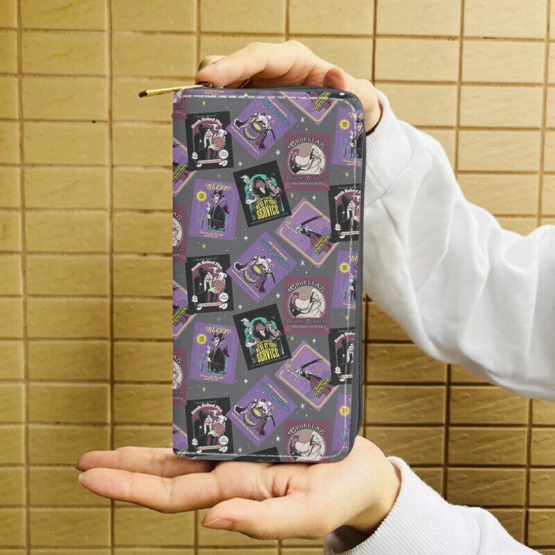 Disney Maleficent W7490 Anime Briefcases Wallet Cartoon Zipper Coin Bag Casual Purses Card Storage Handbag Unisex Gift
