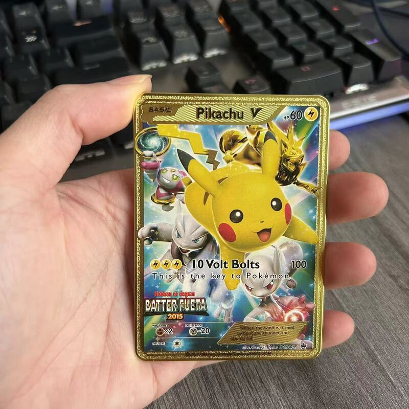 10000 titik arceus vmax pokemon kartu logam kartu DIY pikachu charizard emas edisi terbatas hadiah anak-anak kartu koleksi permainan