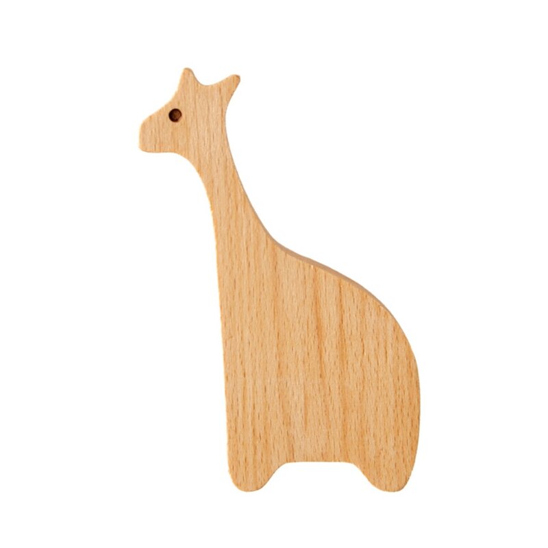 Nordic Animal Shape Cabinet Handles Wooden Drawer Knobs Kids Safety with Screws Furniture Handle Door Pulls
