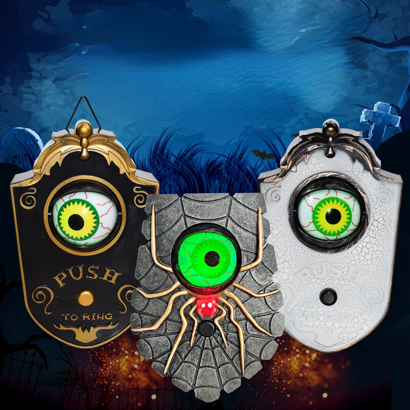 Timbre de un ojo de Halloween, decoración de fantasma, Festival, juguete, Bar, brillo, sonido de terror