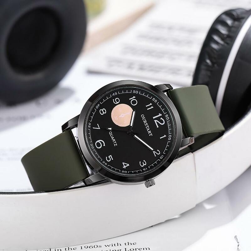 Fashion-Forward Armbanduhr elegante Herren Quarzuhr mit Silikon armband formale Business-Stil Uhr für den Pendel verkehr rundes Zifferblatt